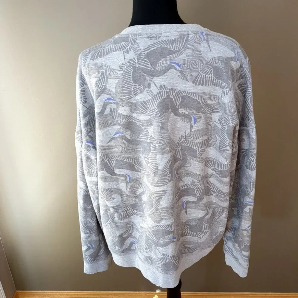 [SOLD] Ted Baker London Crane Graphic Print Pattern Art to Wear Sweatshirt Crew - Picture 4 of 13